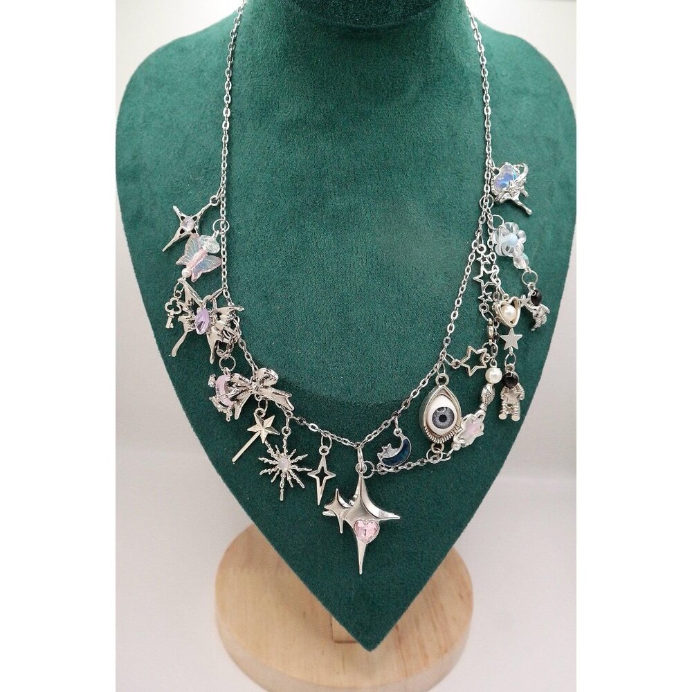 Silver Stargazer Clutter Necklace